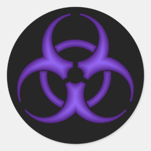 Purple Biohazard Symbol Sticker