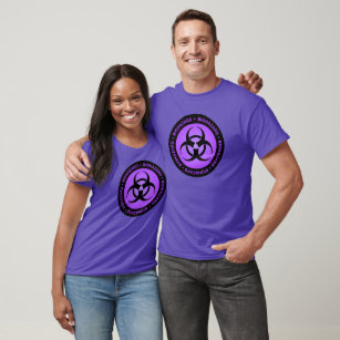 Purple Biohazard Warning Sign T-Shirt