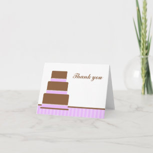 Purple Birthday Cake Thank You Notes