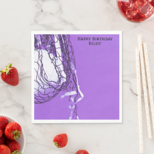 Purple Birthday Net & Volleyball  Napkin