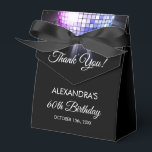 Purple Birthday Party 70's Disco Ball Thank You Favour Box<br><div class="desc">Elevate your 70th birthday celebration with our Purple 60th Birthday Party 70's Disco Ball Favour Box. This favour box captures the essence of the disco era, making it the perfect choice for a disco-themed bash or any event where you want to infuse a touch of '70s magic. In a dazzling...</div>