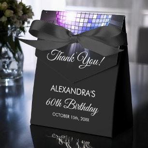 Purple Birthday Party 70's Disco Ball Thank You Favour Box