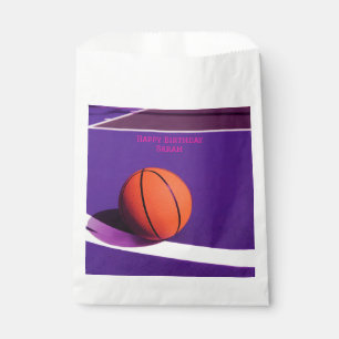 Purple Birthday Party Court Sports Basketball Favour Bags