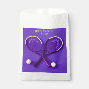 Purple Birthday Party Rackets and Balls Tennis Favour Bags
