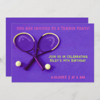 Purple Birthday Party  Rackets and Balls Tennis 