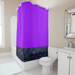 Purple, Black and Blue Abstract shower curtain