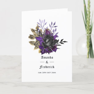Purple Black and Gold Gothic Wedding Programme