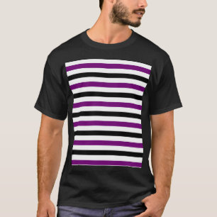 Purple Black and white stripes design T-Shirt