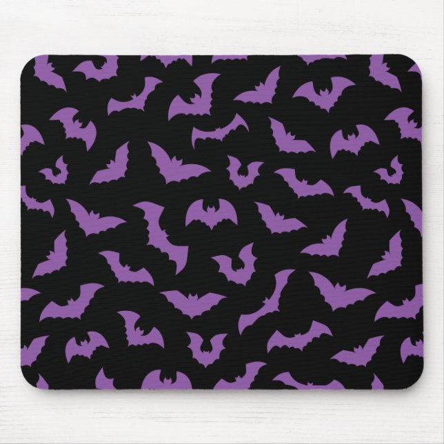 Purple black bats witch horror mouse pad (Front)
