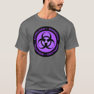 Purple & Black Bilingual Biohazard Symbol T-Shirt