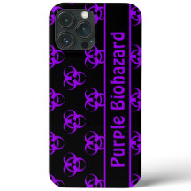 Purple & Black Biohazard w/ Custom Text Phone Case