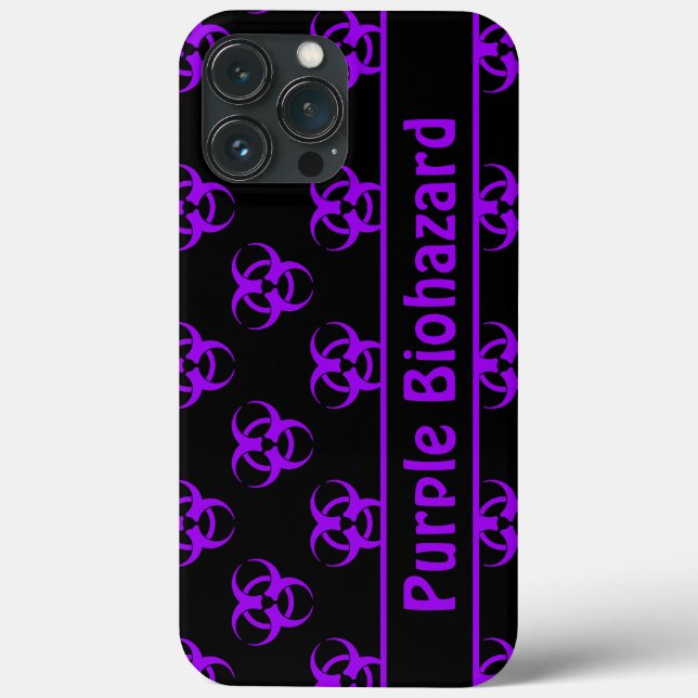 Purple & Black Biohazard w/ Custom Text Phone Case (Back)