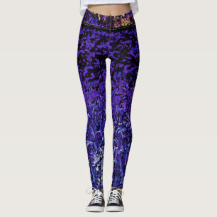 Purple, Black, Blue Pattern Leggings