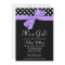 Purple Black Bow Polka Dot Baby Shower Invitations