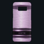 Purple & Black Brushed Aluminium Look Case-Mate Samsung Galaxy S8 Case<br><div class="desc">Black and purple metallic design brushed aluminium look pattern. Custom and optional monogram. Design is available on other products and can be requested on any product we offer at . This is not a metal but image that looks metallic.</div>