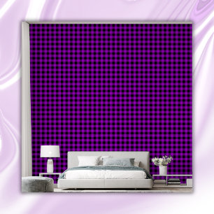 Purple & Black Buffalo Plaid Check Wallpaper
