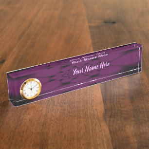 Purple Black Butterfly Petal Nameplate