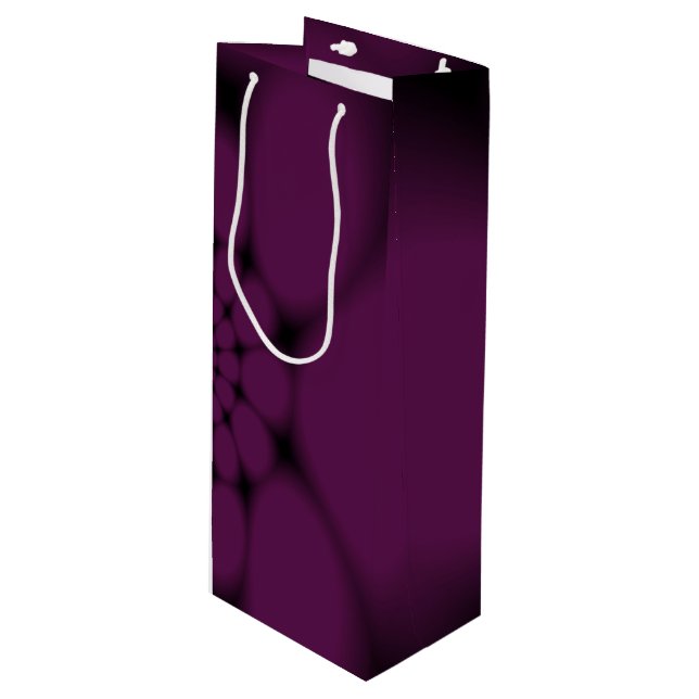 Purple Black Butterfly Petal Wine Gift Bag (Front Angled)