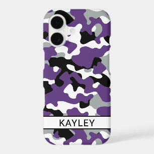 Purple Black Camouflage Personalised