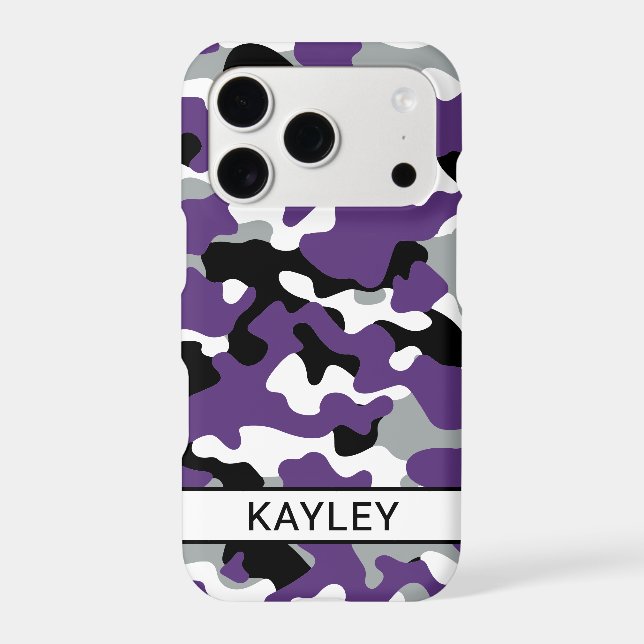 Purple Black Camouflage Personalised (Back)