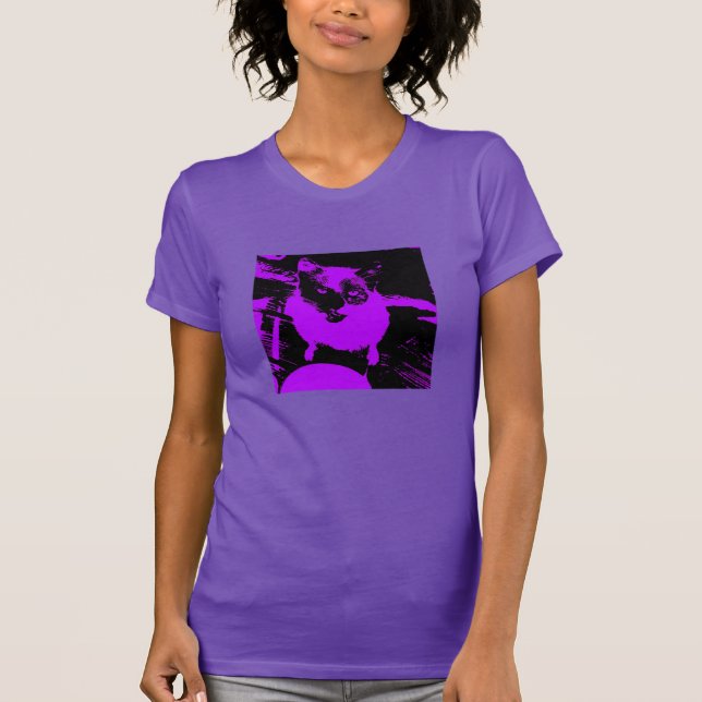 Purple Black Cat T-Shirt (Front)