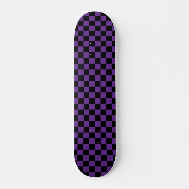 Purple & Black Chequerboard Skateboard (Front)