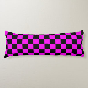 Purple Black Chequered Check Pattern Body Cushion