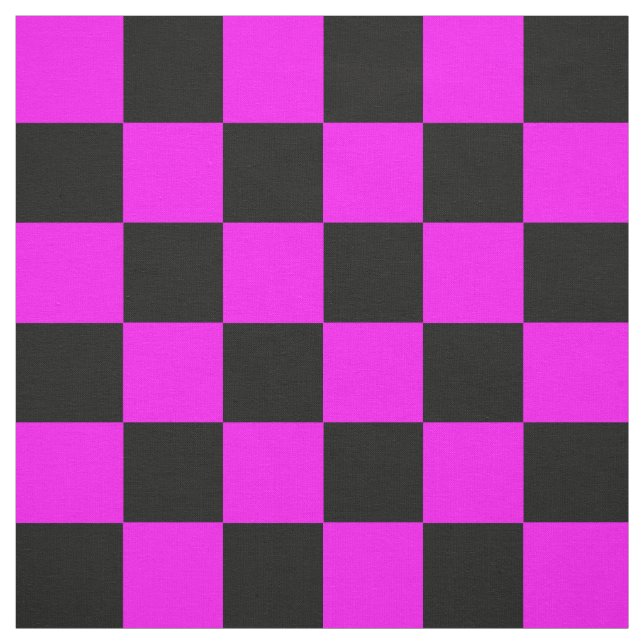 Purple Black Chequered Check Pattern Fabric (Swatch)