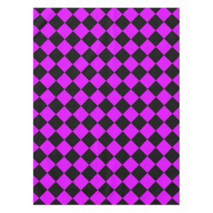 Purple Black Chequered Diamond Pattern Tablecloth