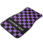 Purple Black Chequered Flag Personalised Name Car 