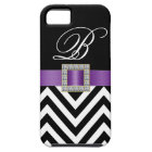 PURPLE BLACK CHEVRON MONOGRAM