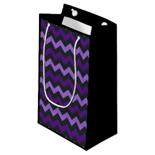 Purple black chevron pattern gift bag