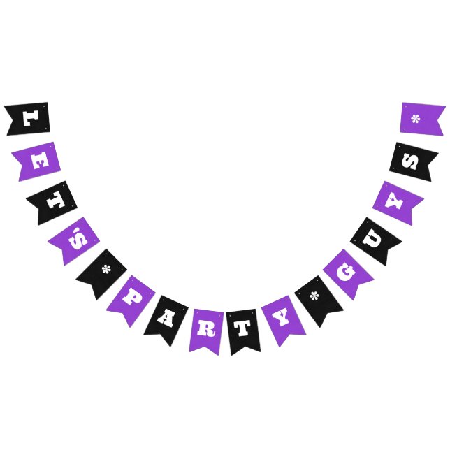 Purple / Black Custom Party or Work Event Any Name Bunting (All)