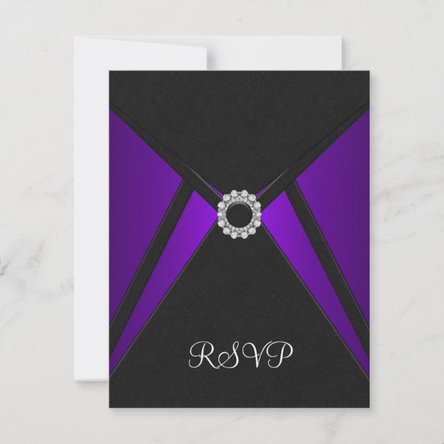 Purple Black Diamond RSVP Response (Front)