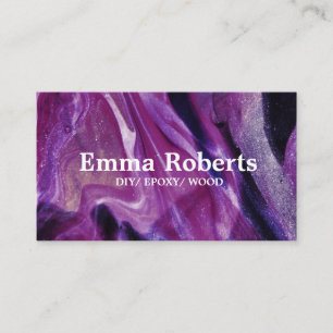 PURPLE BLACK DIY EPOXY WOOD Business card