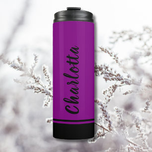 Purple Black Elegant Minimal Customised Thermal Tumbler