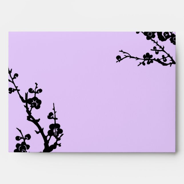 Purple Black Floral Envelope (Front)