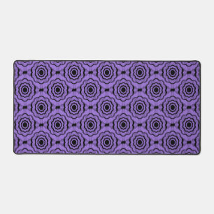 Purple Black Flower Seamless Pattern Desk Mat