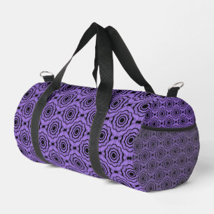 Purple Black Flower Seamless Pattern Duffle Bag