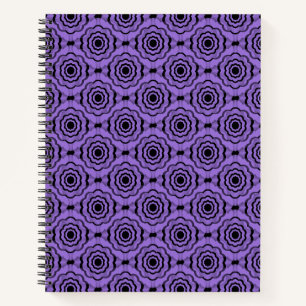 Purple Black Flower Seamless Pattern Notebook