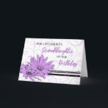 Purple Black Flowers Granddaughter Birthday Card<br><div class="desc">Pretty and thoughtful greeting card for granddaughter's birthday with modern black and purple flowers and hand lettered style text.</div>