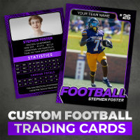 Purple & Black Football Trading Card Custom Player