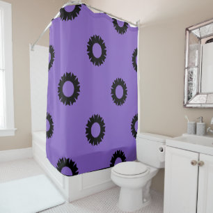 Purple Black Geo Shower Curtain