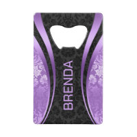 Purple & Black Geometric Design Damask Accent