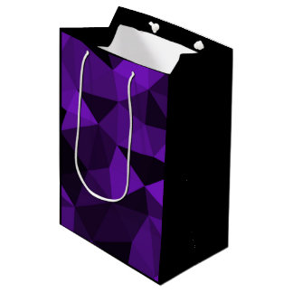 Purple black geometric mesh pattern medium gift bag