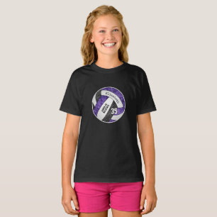 purple black girly volleyball team colours T-Shirt