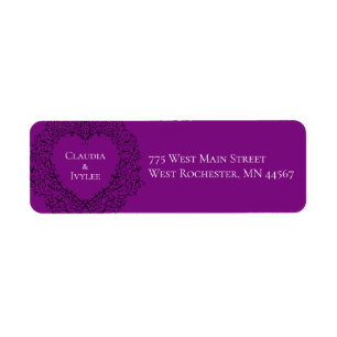 Purple & Black Gothic Wedding Heart