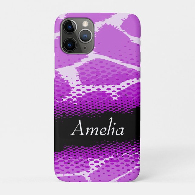 Purple & black graphic animal print Case-Mate iPhone case (Back)