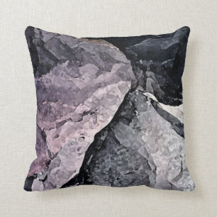Purple, Black & Gray Abstract Cushion