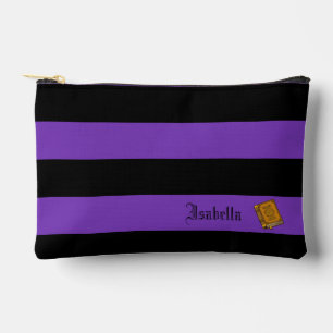 Purple & Black Halloween Stripes Print Cut Sew Bag